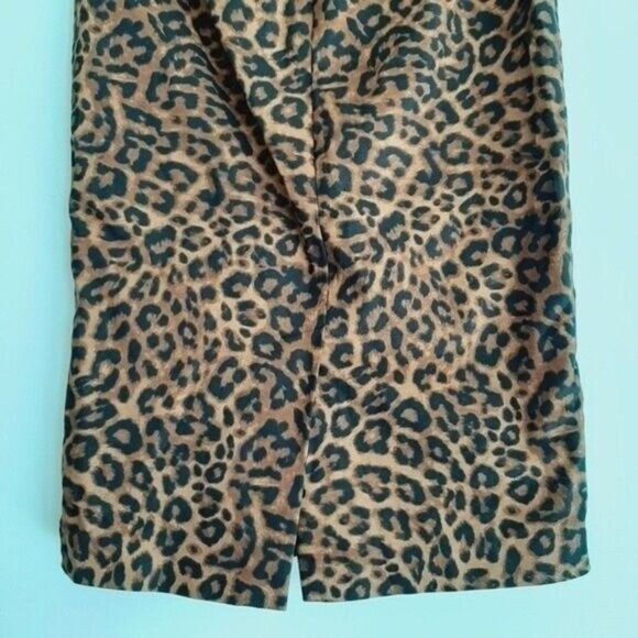 LORD & TAYLOR | Leopard Midi Pencil Skirt Tan & Black Animal Print Sz 2 - Picture 7 of 9